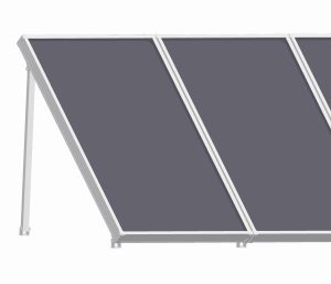 Solar collector flat roof above Mont